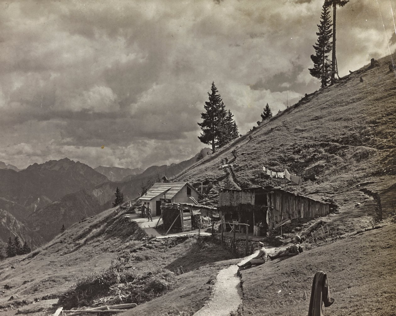 Album "Meine weltkriegs - Erinnerungen South-West Front (Carinzia, Italia, Trentino-Alto Adige) 31/03/1915-12/11/1918 - Josef Zohles Wien": baracche militari nelle Alpi da Josef Zohles
