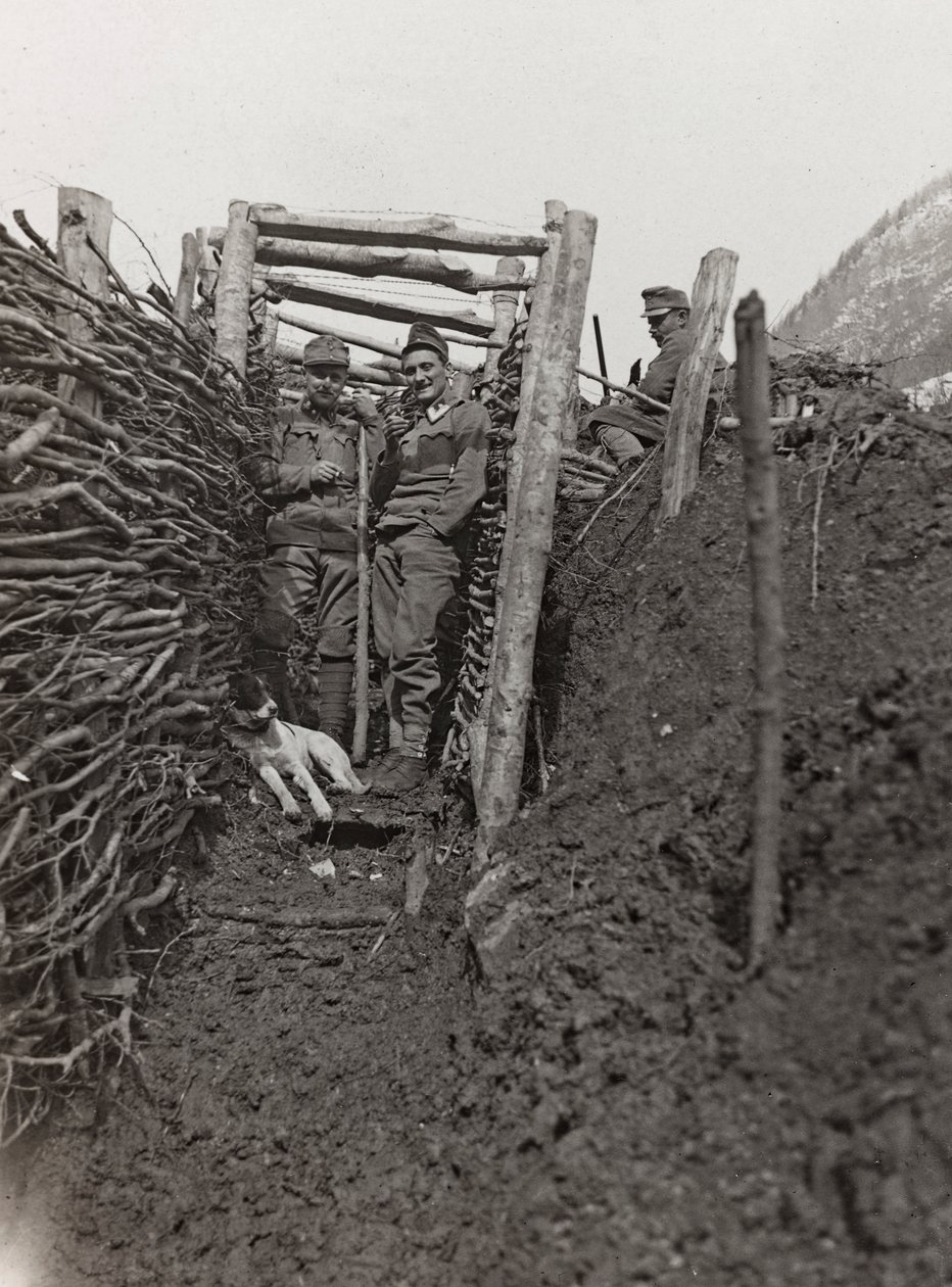 Album "Meine weltkriegs - Erinnerungen Front Sud-Ovest (Carinzia, Italia, Trentino-Alto Adige) 31/03/1915-12/11/1918 - Josef Zohles Wien": trincea (foto in b/n) da Josef Zohles