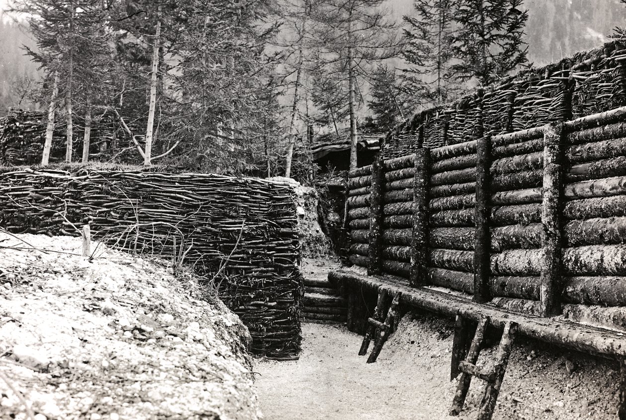 Album "Meine weltkriegs - Erinnerungen South-West Front (Carinzia, Italia, Trentino-Alto Adige) 31/03/1915-12/11/1918 - Josef Zohles Wien": barriere di legna da Josef Zohles