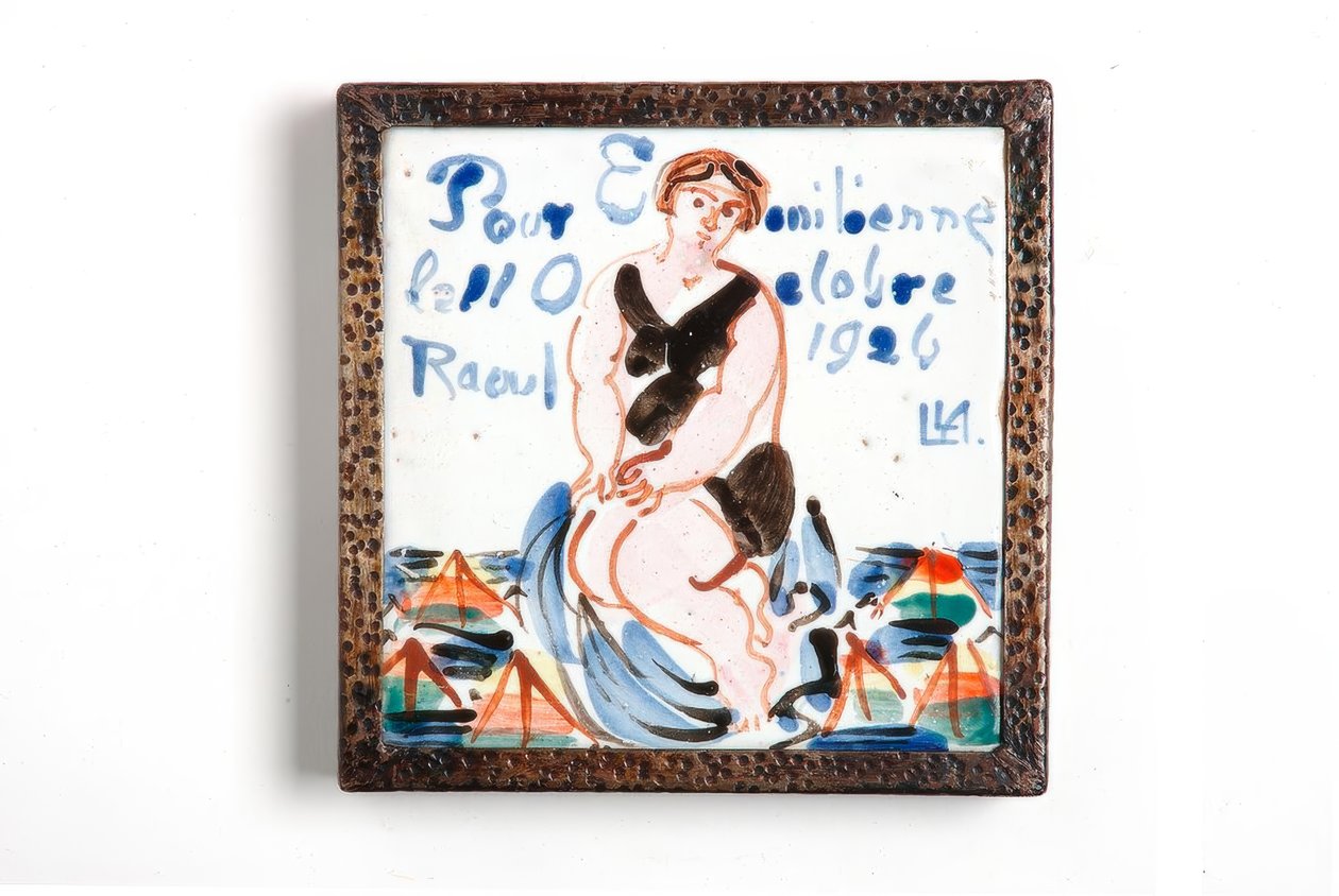 Piastrella con bagnante per Emilienne piastrella per Emilienne da Josep Artigas