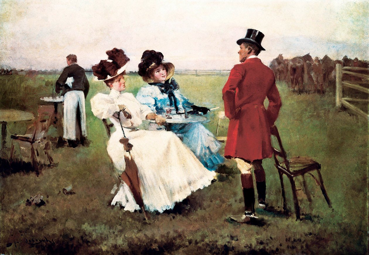 Giornata in campagna. Dipinto di Josep Cusachs i Cusachs (1851-1908). Barcellona. Monastero di Montserrat. Museo di Montserrat. da Josep Cusachs y Cusachs