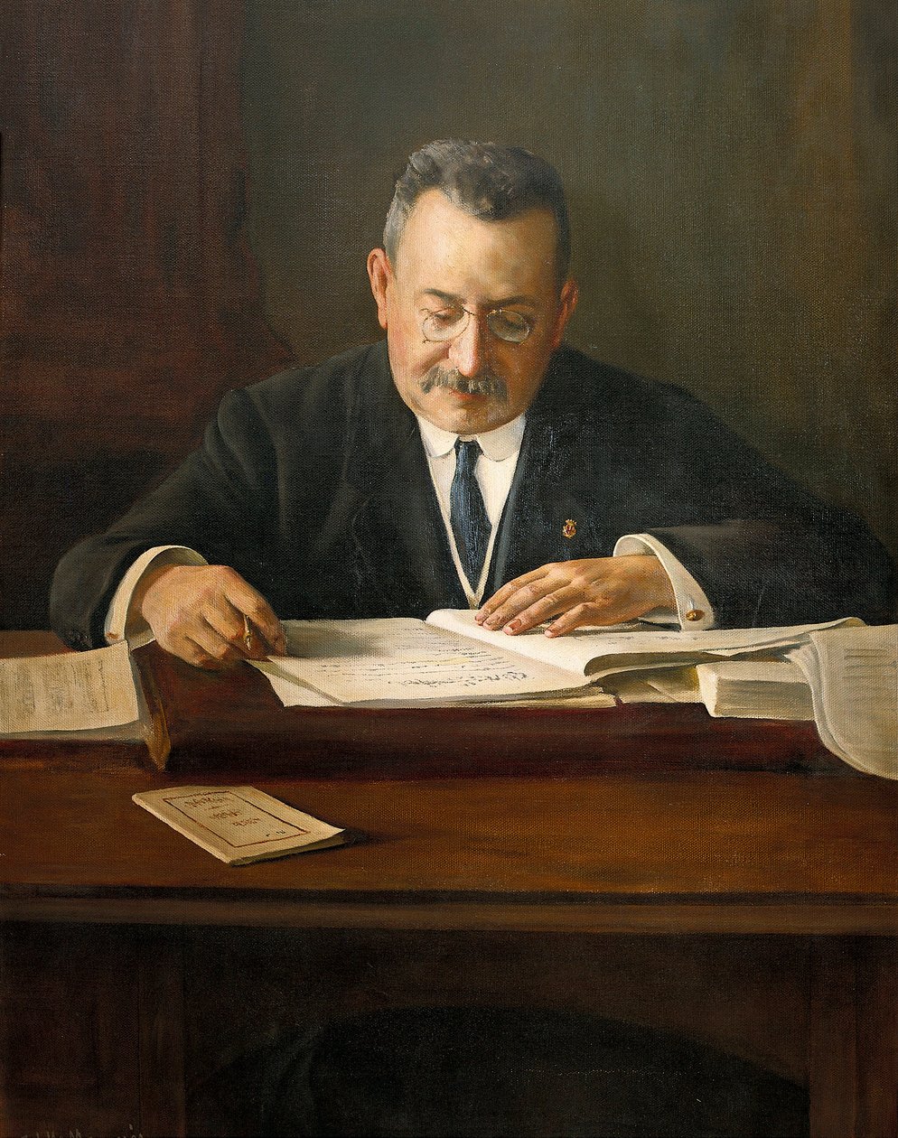Ritratto di Enric Prat de la Riba (1870-1917), politico nazionalista catalano, 20° secolo da Josep Maria Marquès i Puig