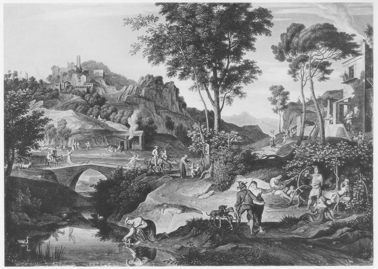 Paesaggio italiano con Don Chisciotte da Joseph Anton Koch