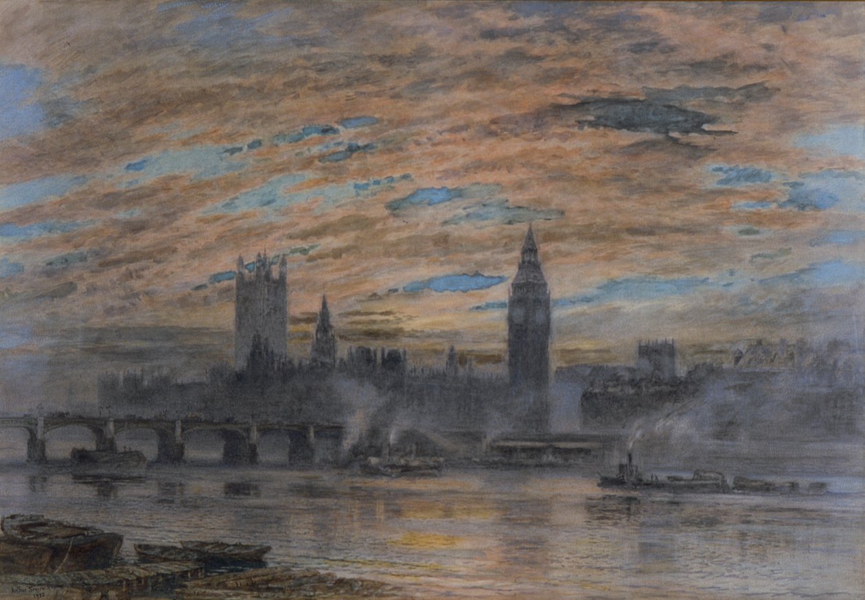 Westminster dalla riva del Surrey da Joseph Severn