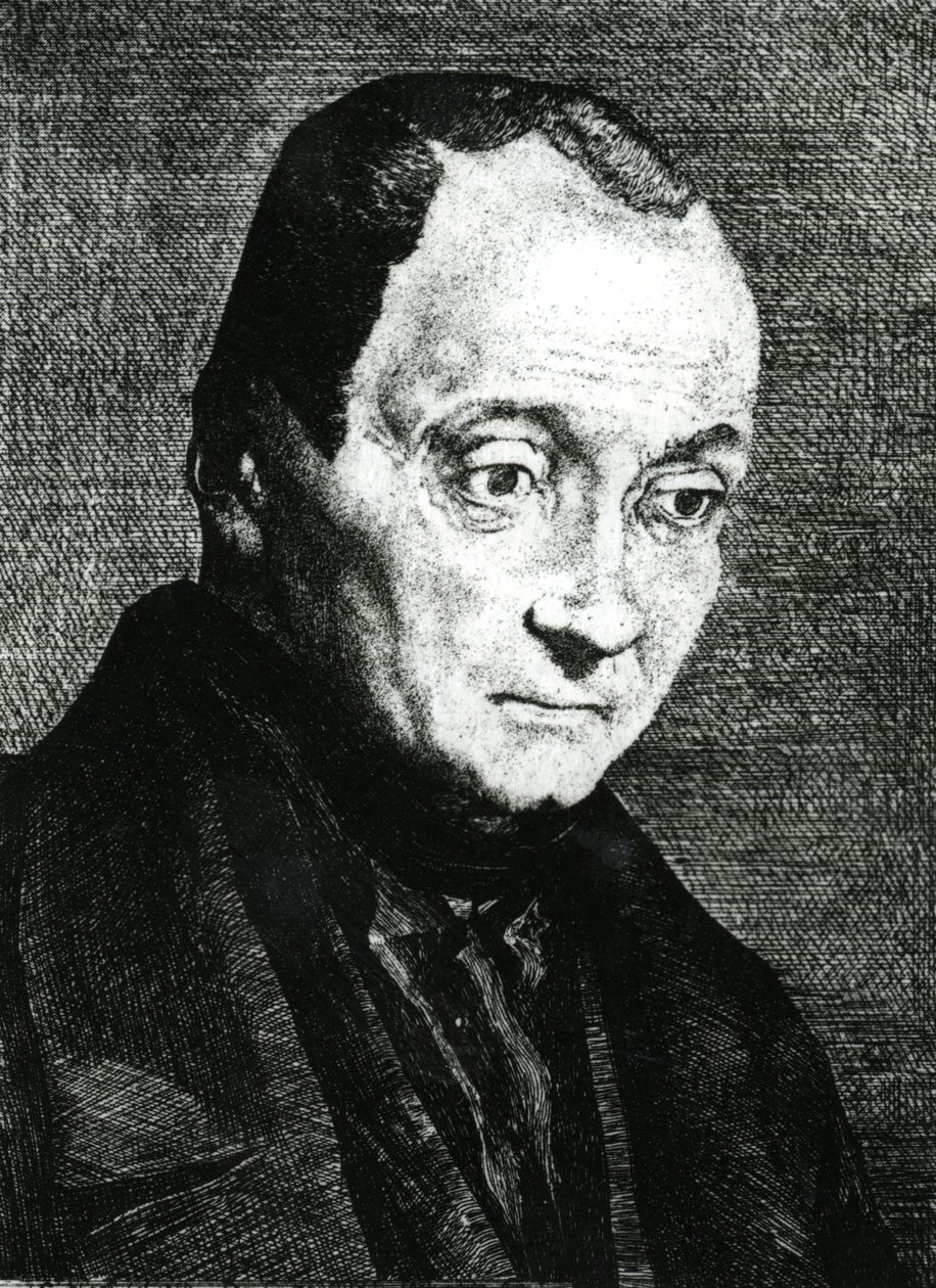 Auguste Comte, inciso da Felix Bracquemond, 1851 da Joseph Benoit Guichard