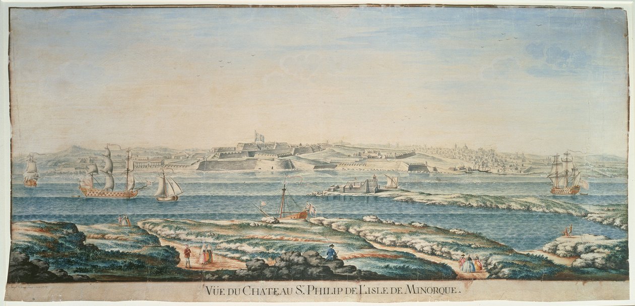 Vista del castello di San Filippo, Minorca da Joseph Chiesa