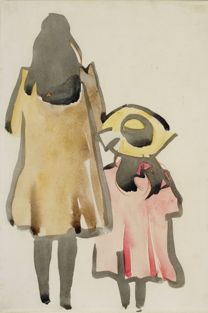 Vista posteriore di due bambini da Joseph Crawhall