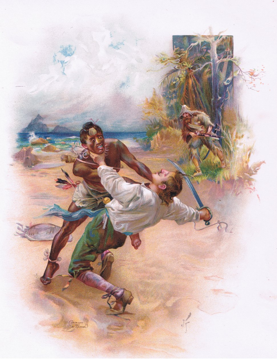 Un feroce scontro tra lo spagnolo e uno dei selvaggi da Joseph Finnemore