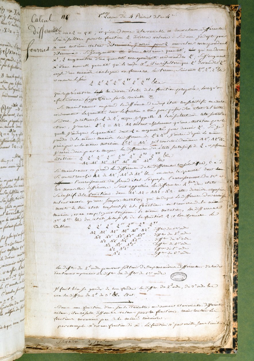 Ms 2044 Pagina da Calcul Differentiel et Integral da Joseph Fourier