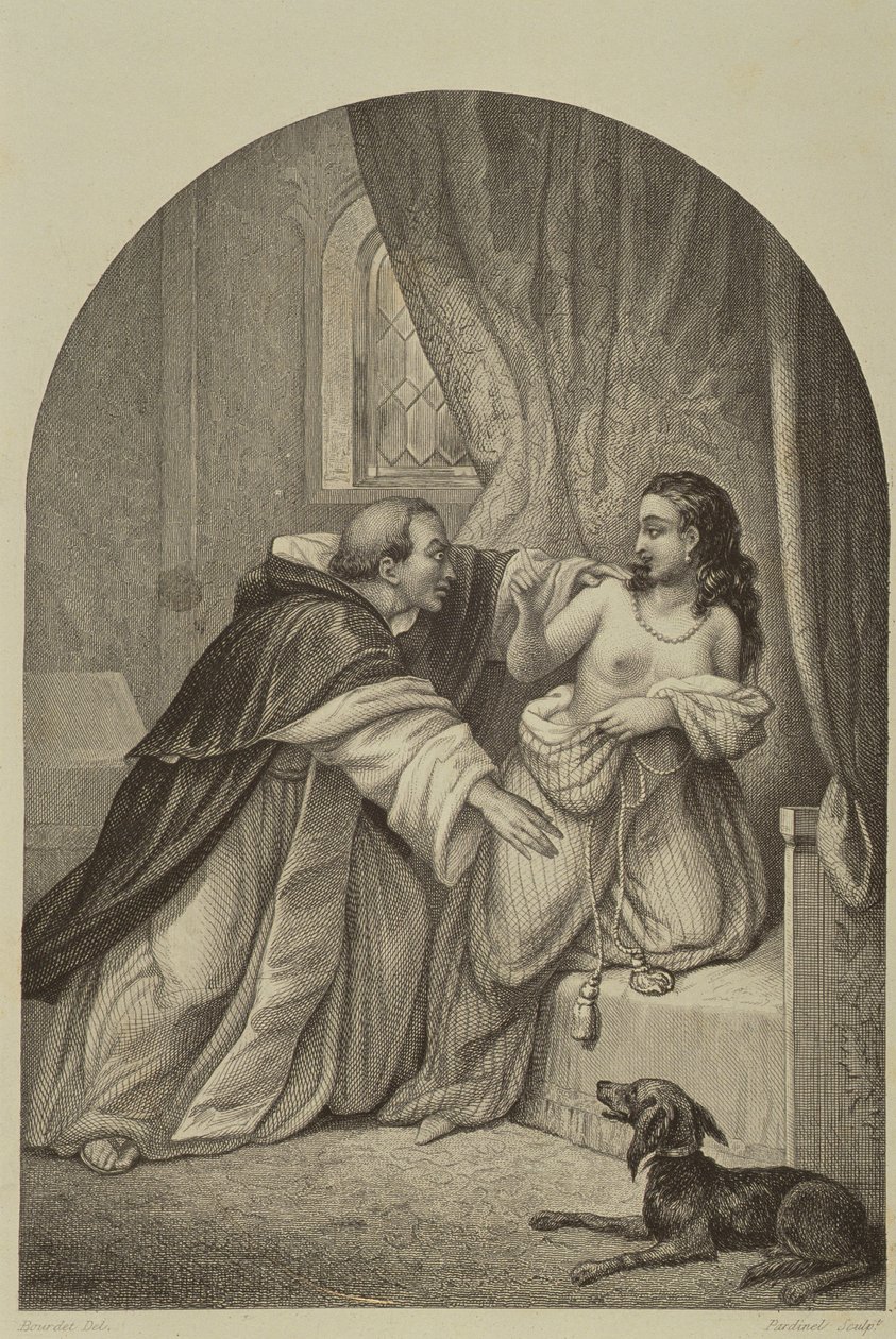 Un monaco che seduce una donna nel XIV secolo da Joseph Guillaume Bourdet