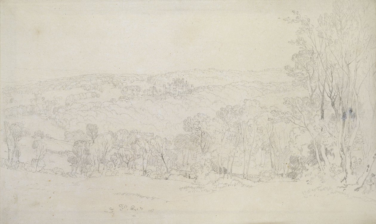 Vista lontana del castello di Lowther (scena del parco), 1809 da Joseph Mallord William Turner