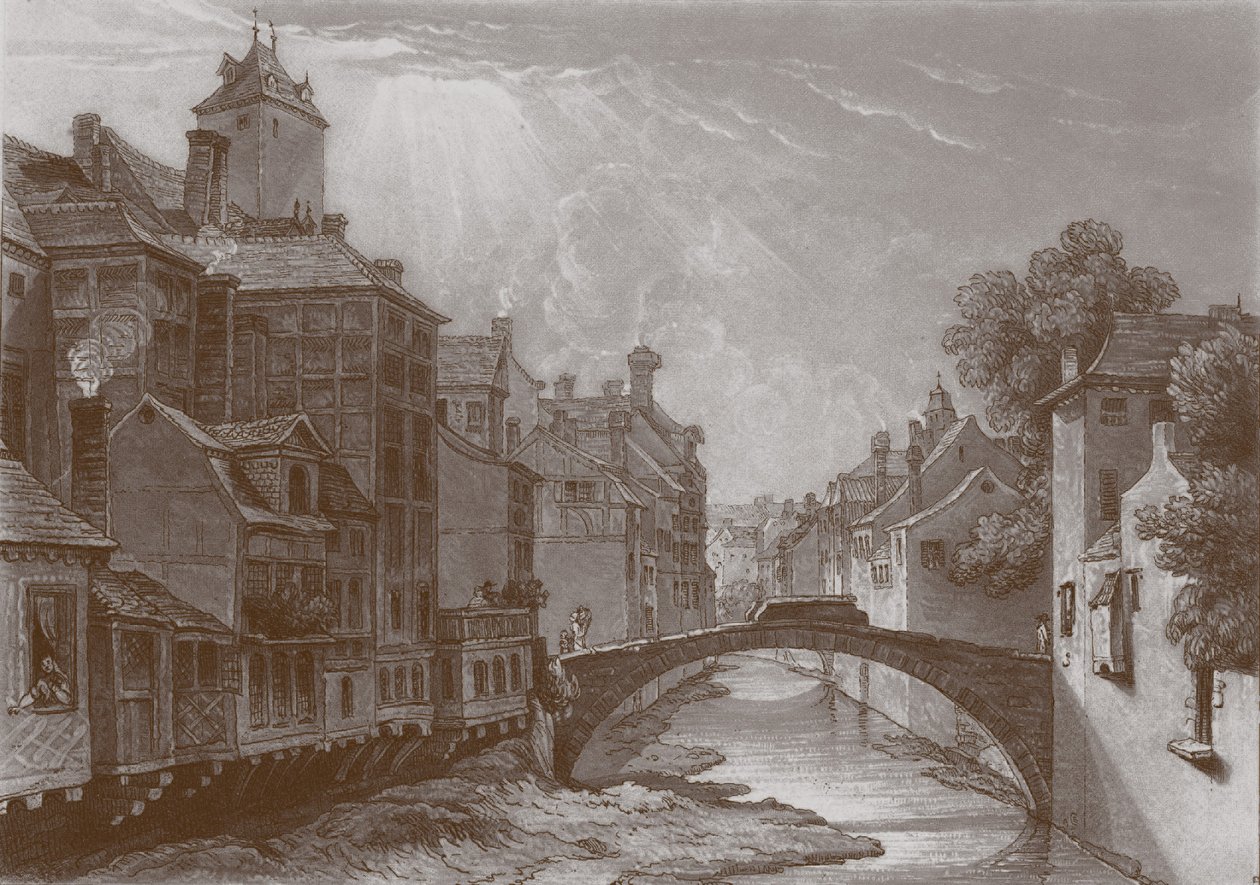 Incisione del ponte del torrente a Liegi da Joseph Mallord William Turner