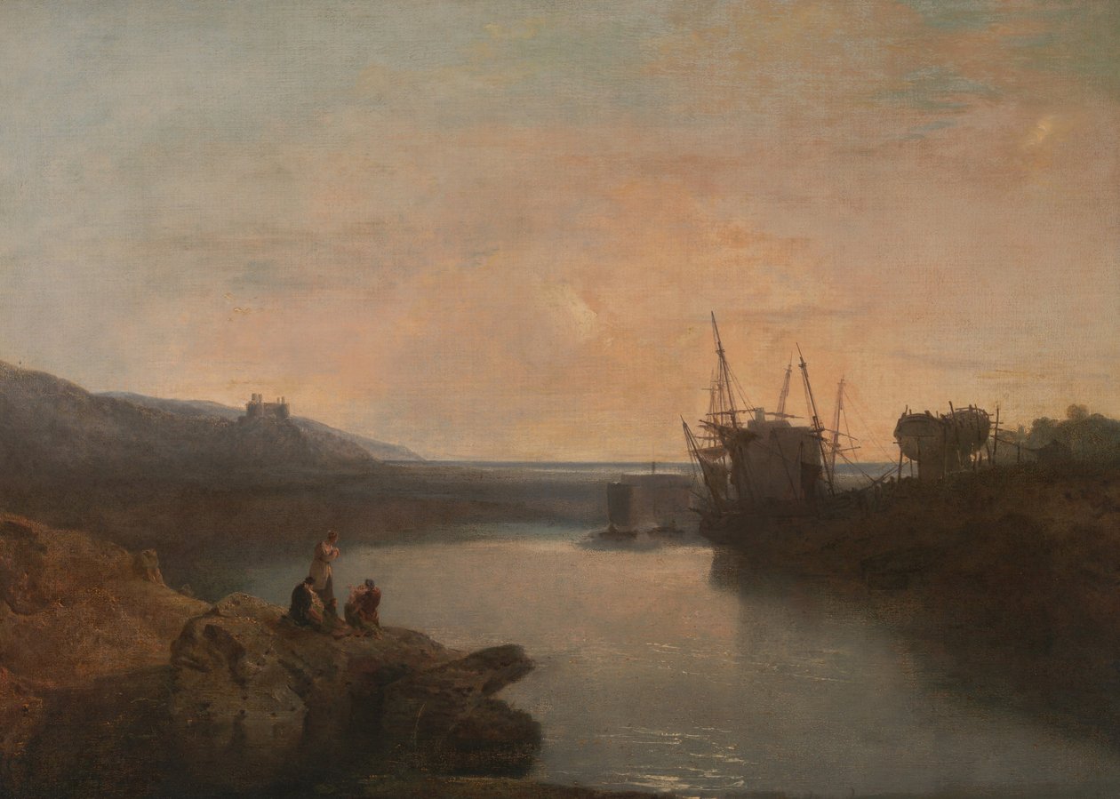 Castello di Harlech, dal traghetto di Twgwyn, crepuscolo serale estivo da Joseph Mallord William Turner
