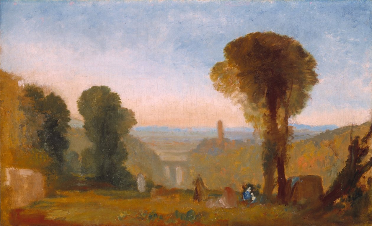 Paesaggio italiano con ponte e torre da Joseph Mallord William Turner