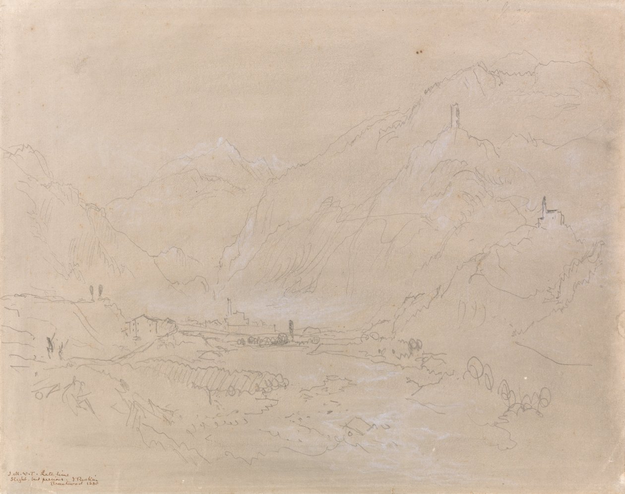 Paesaggio montuoso con città nella valle da Joseph Mallord William Turner