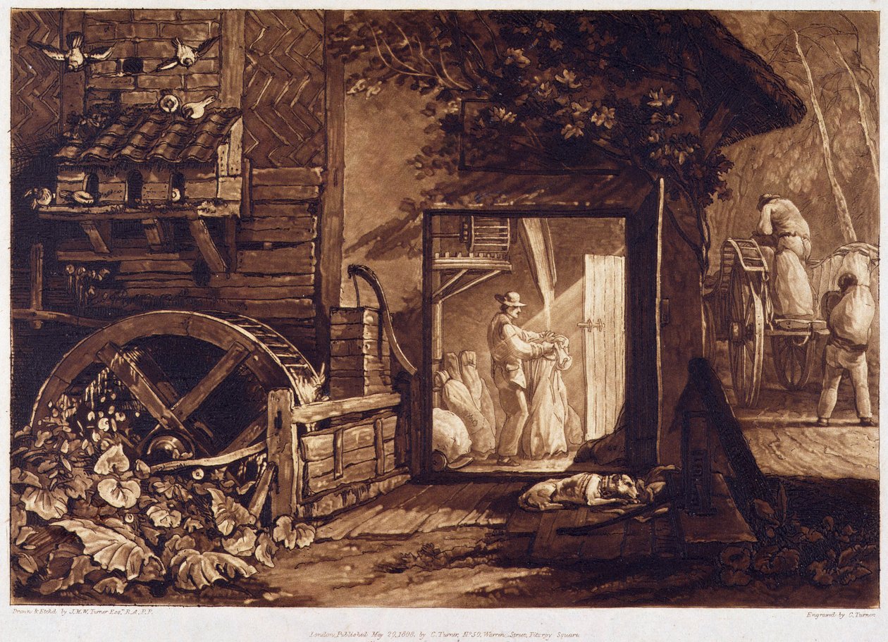 Mulino di Pembury, Kent, inciso da Charles Turner da Joseph Mallord William Turner