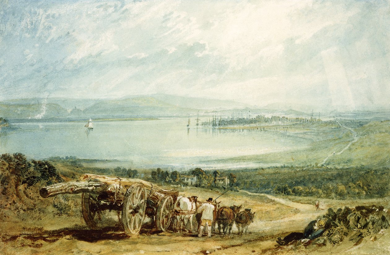 Poole, Dorset con il castello di Corfe in lontananza da Joseph Mallord William Turner