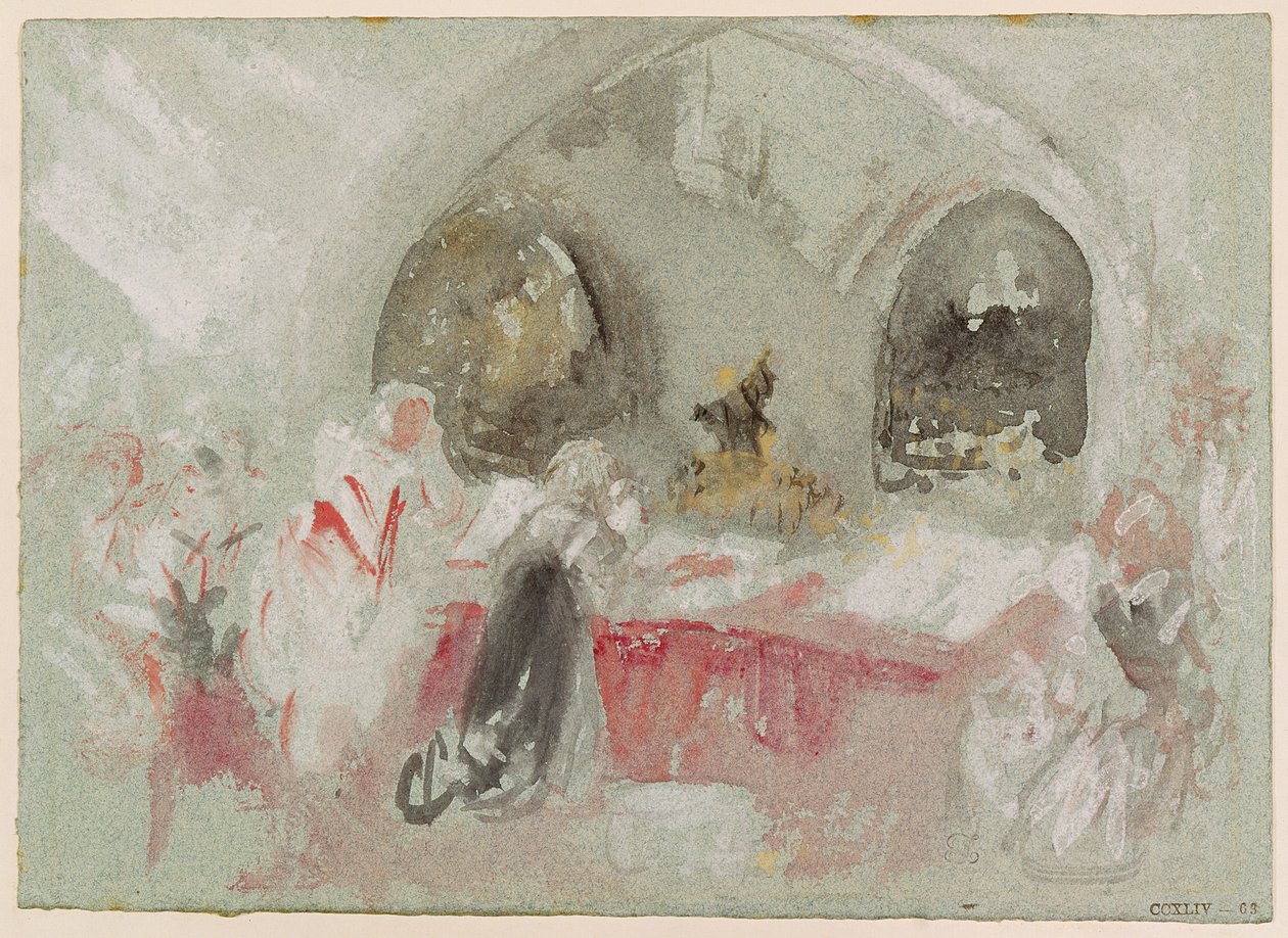 Servizio nella cappella a Petworth, 1830 da Joseph Mallord William Turner