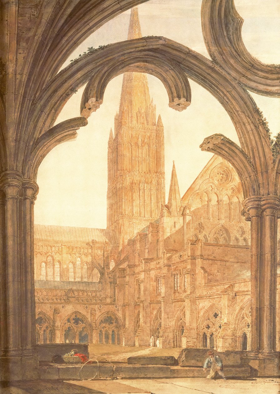 Vista sud della cattedrale di Salisbury dal chiostro da Joseph Mallord William Turner