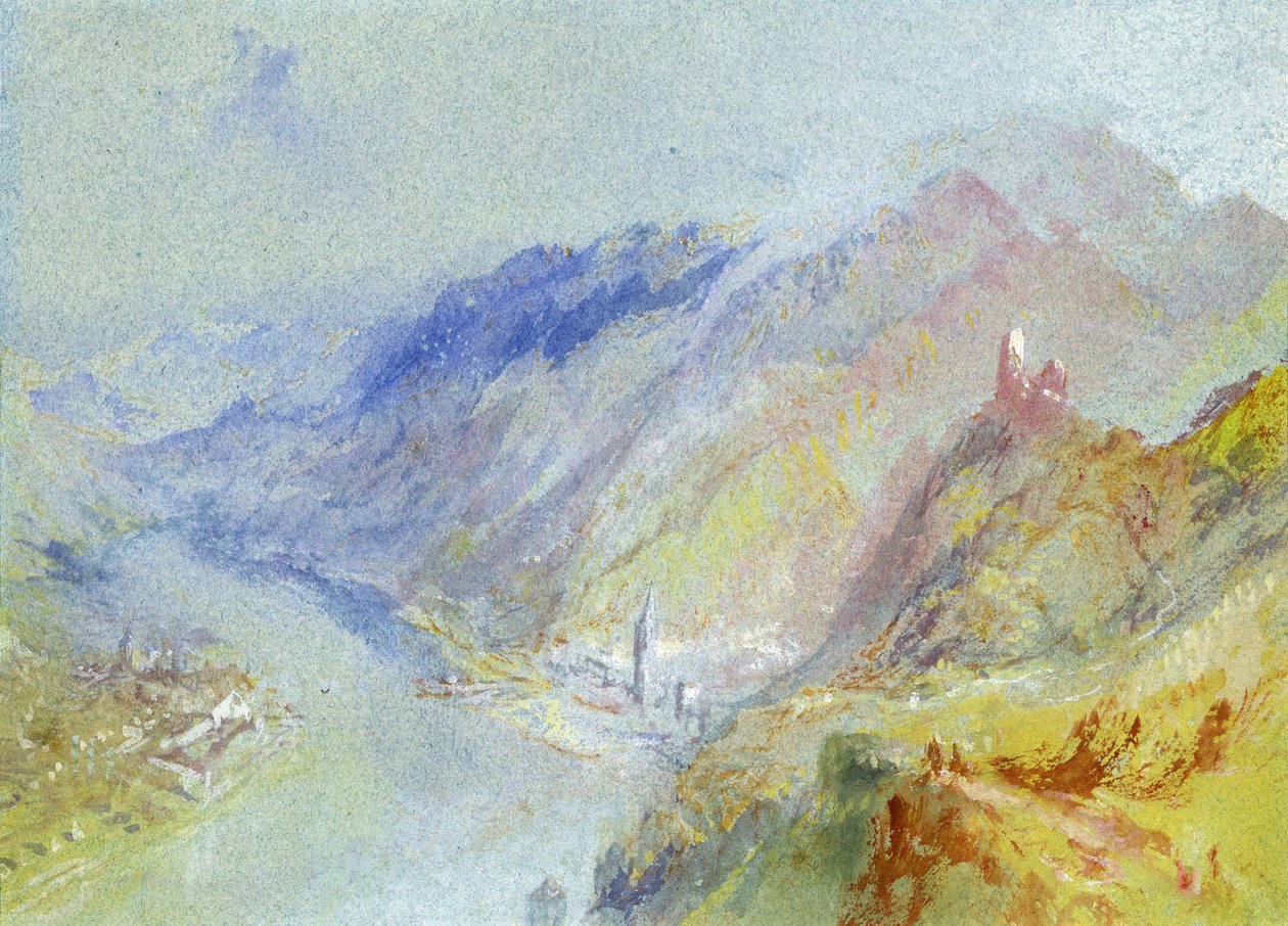 Il castello di Trausnitz che domina Landshut, c.1839 da Joseph Mallord William Turner