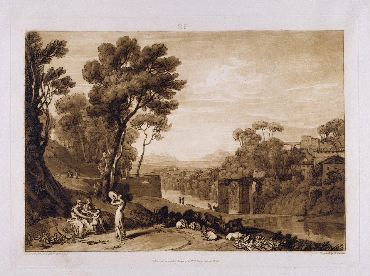 La donna e il tamburello, inciso da Charles Turner (1773-1857) da Joseph Mallord William Turner