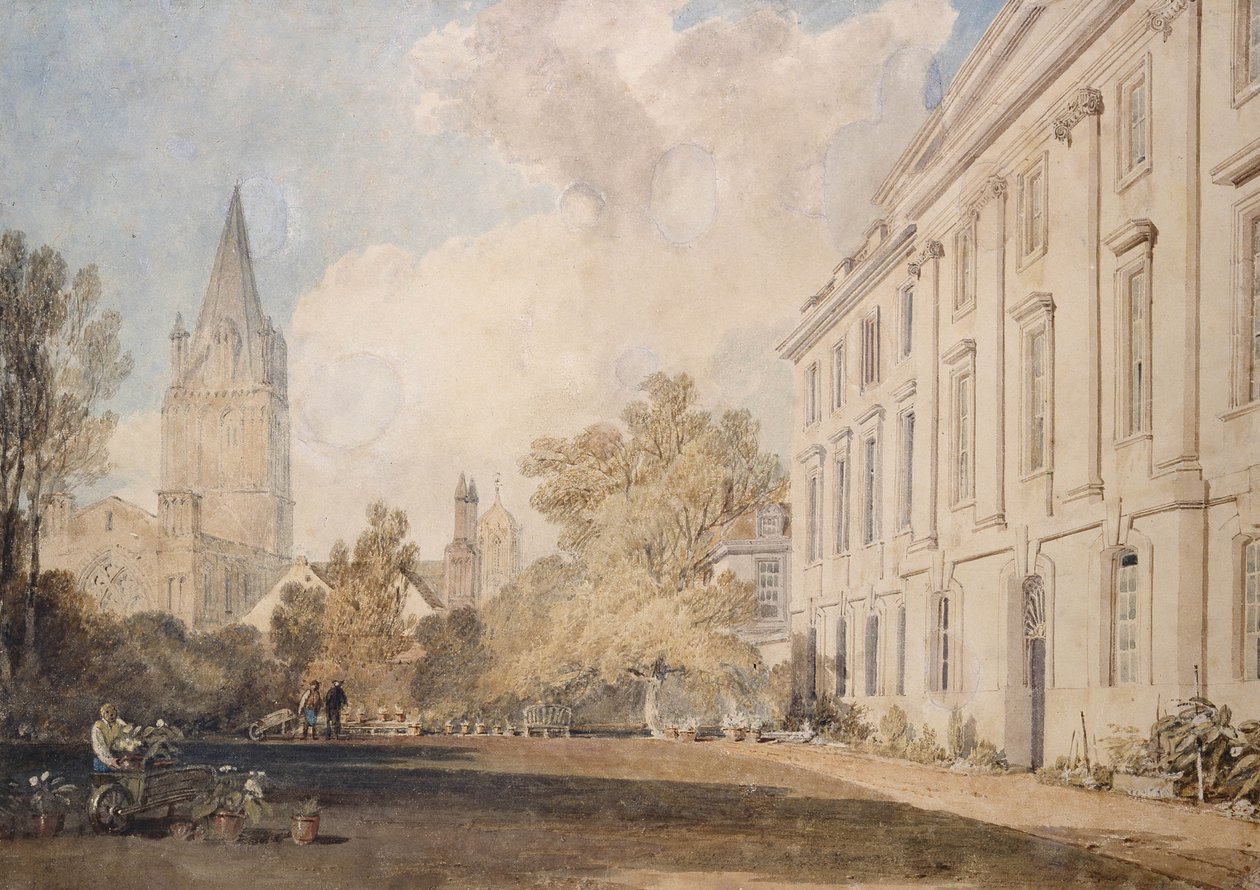 Vista della Cattedrale di Christ Church e parte del Corpus Christi College, 1803-04 da Joseph Mallord William Turner