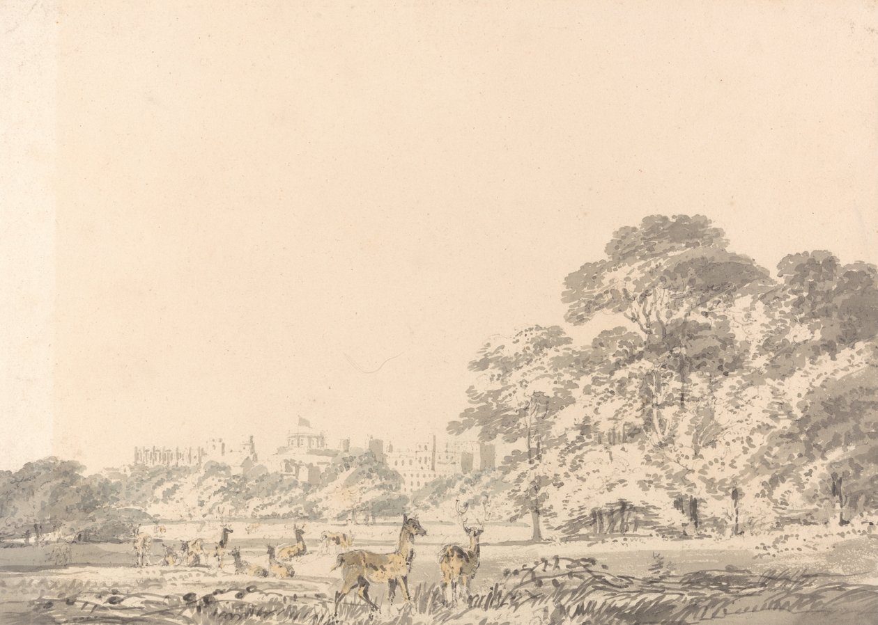 Castello e parco di Windsor con cervi da Joseph Mallord William Turner