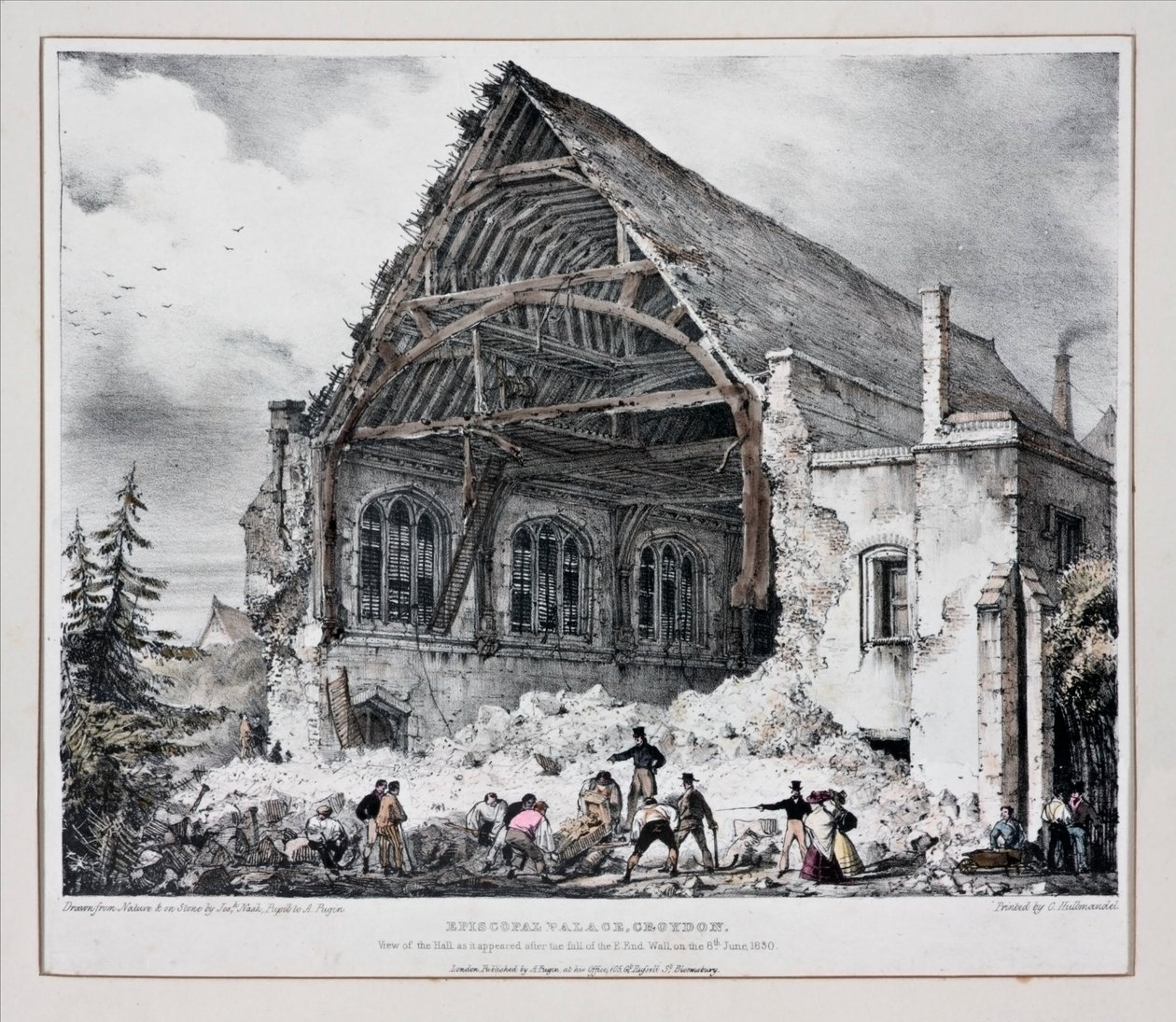 Palazzo Episcopale, Croydon, c.1830 da Joseph Nash
