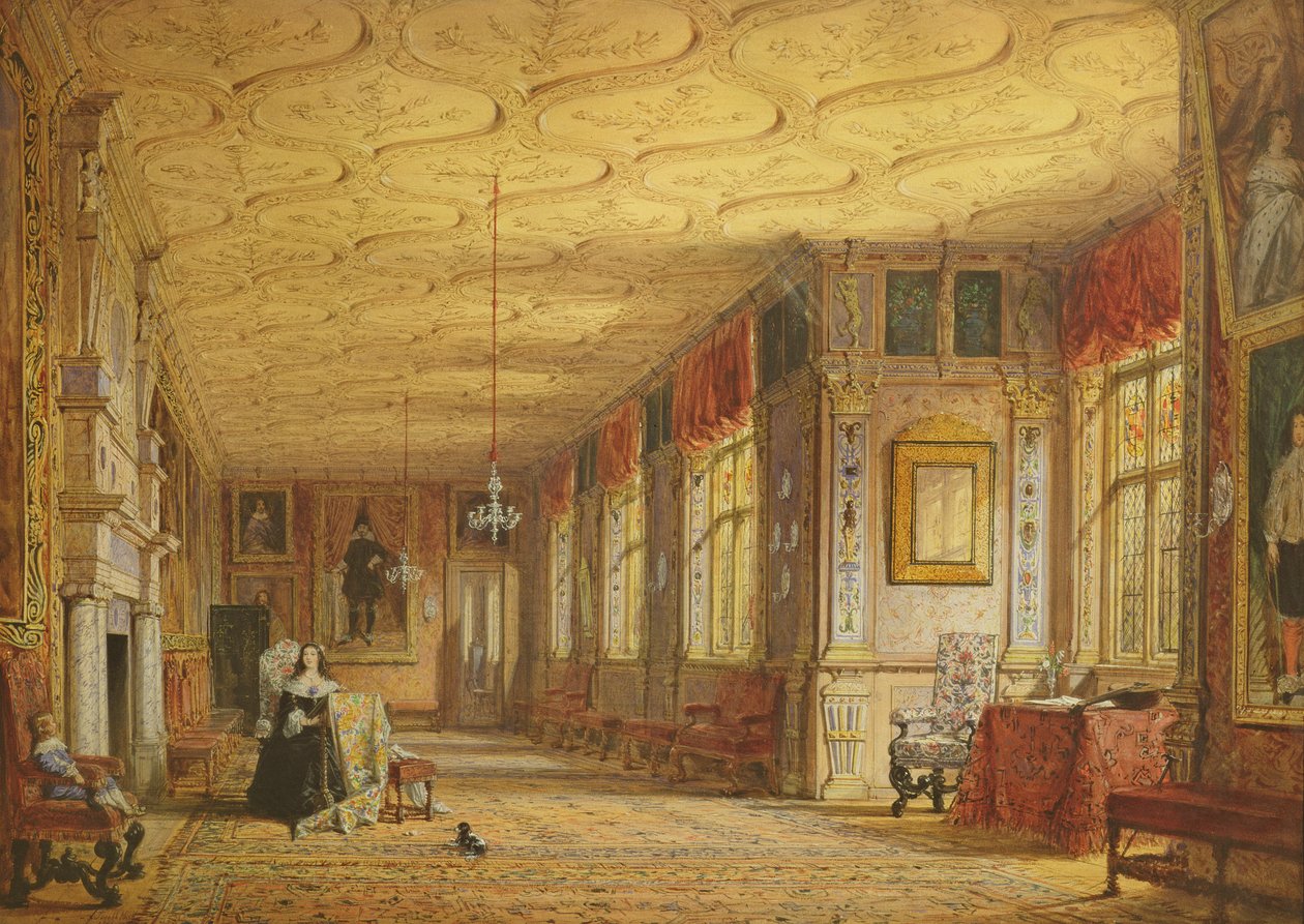 La Galleria dei Cartoni a Knole da Joseph Nash