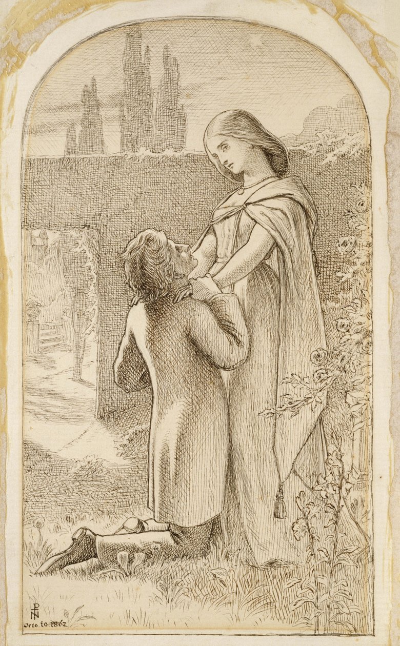 Due amanti in un giardino stellato, 1862 da Joseph Noel Paton