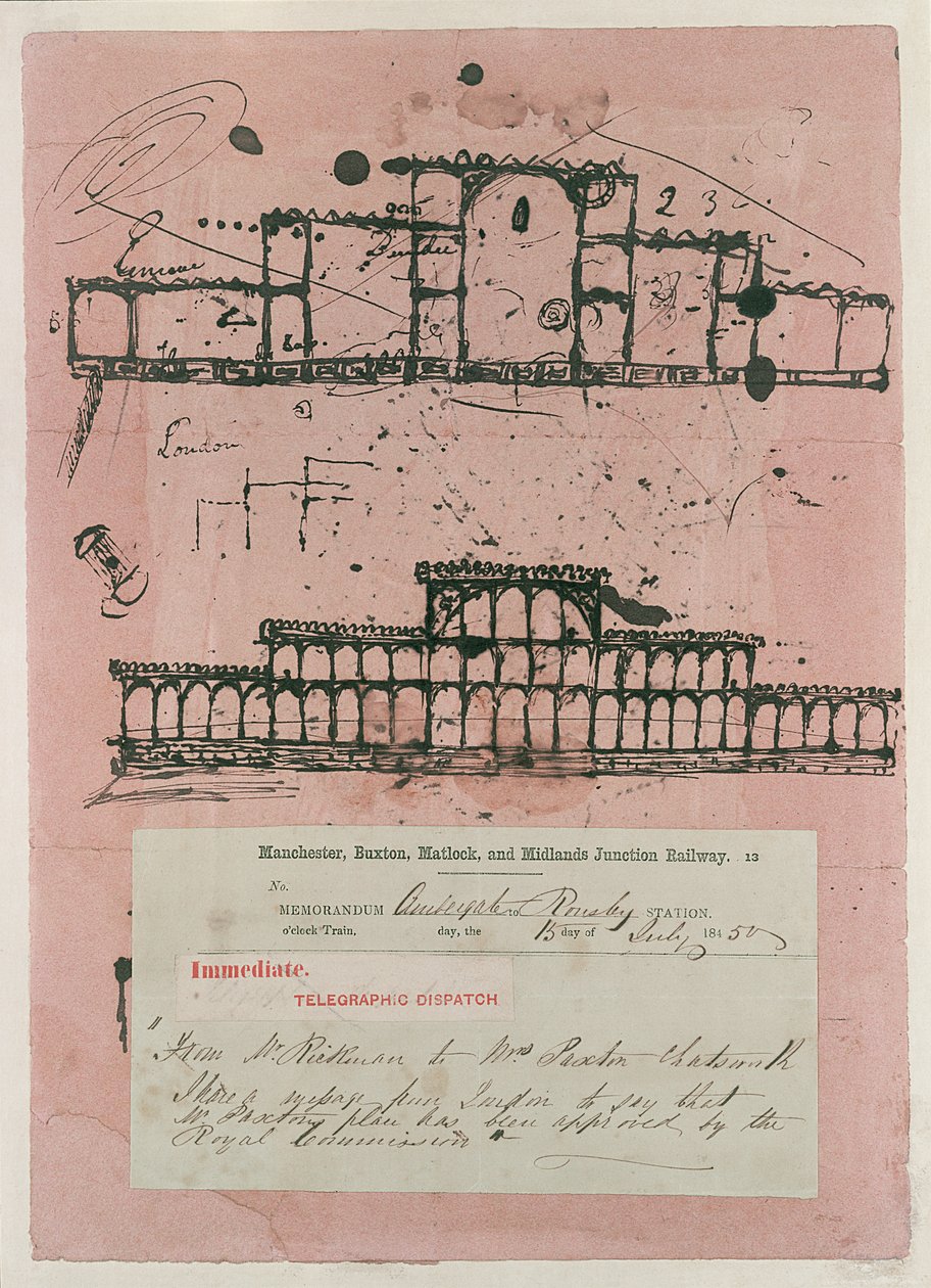 Grande Esposizione, 1851: primo schizzo per l
