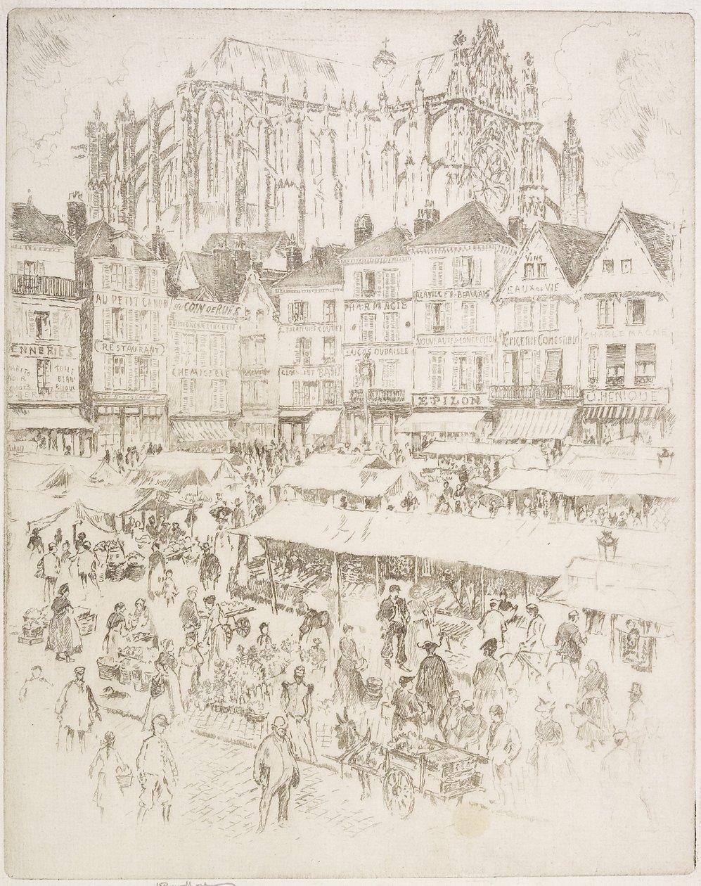 La Place, Beauvois, 1907 da Joseph Pennell