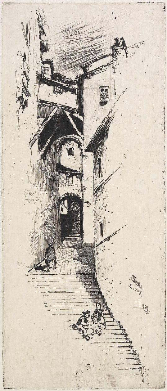Strada delle scale, Siena, 1883 da Joseph Pennell
