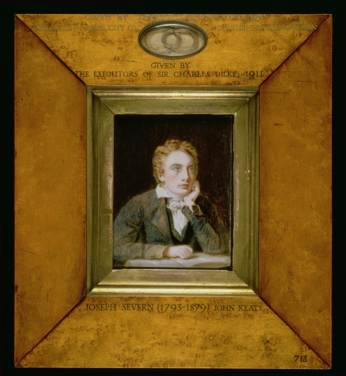 No.0713 Un ritratto in miniatura di John Keats (1795-1821) c.1818 da Joseph Severn