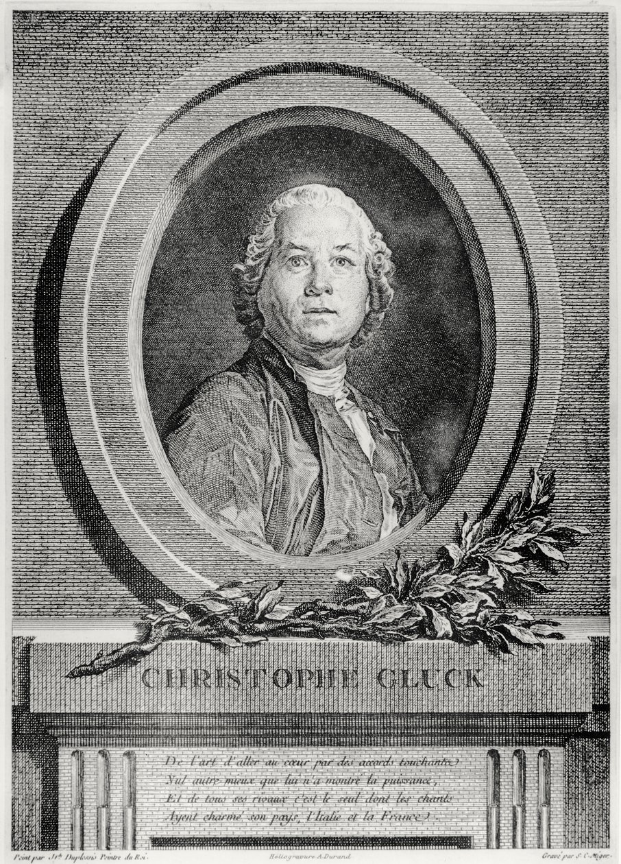 Ritratto di Christoph Gluck, compositore tedesco, inciso da Simon Charles Miger da Joseph Siffred Duplessis