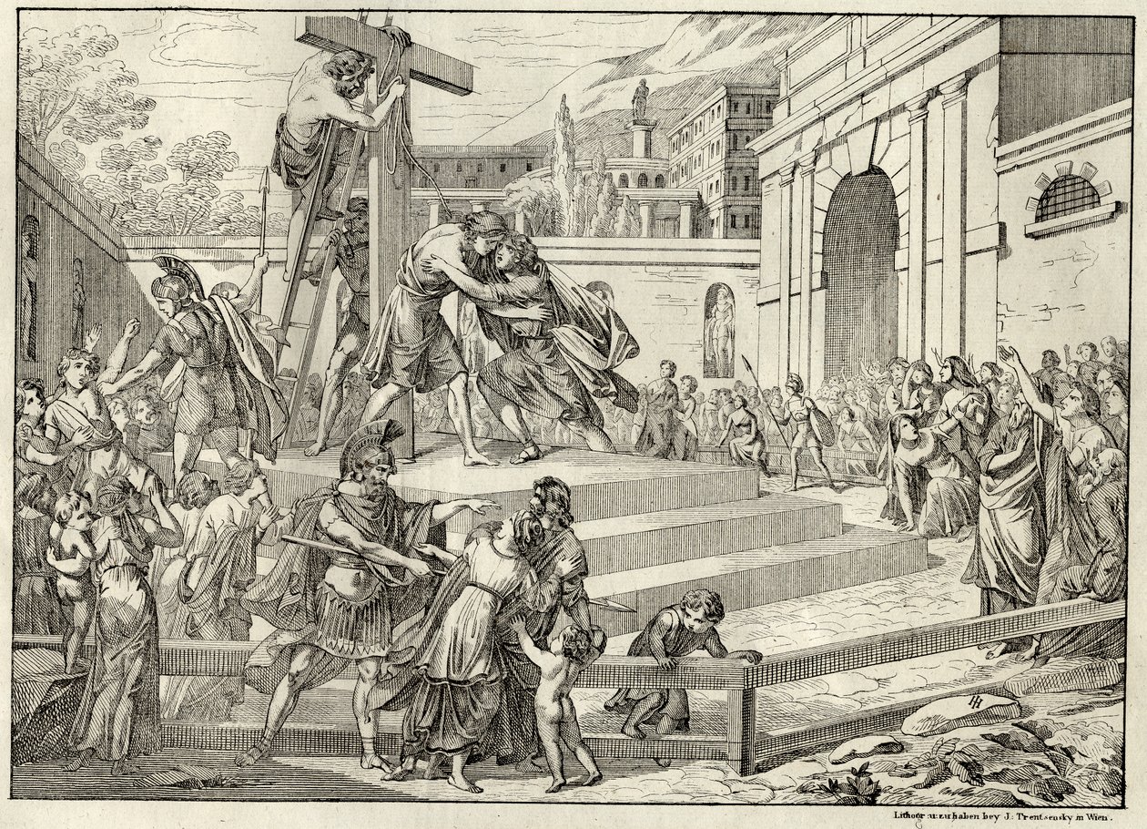 Illustrazione della ballata Die Bürgschaft di Friedrich Schiller da Joseph Trentsensky
