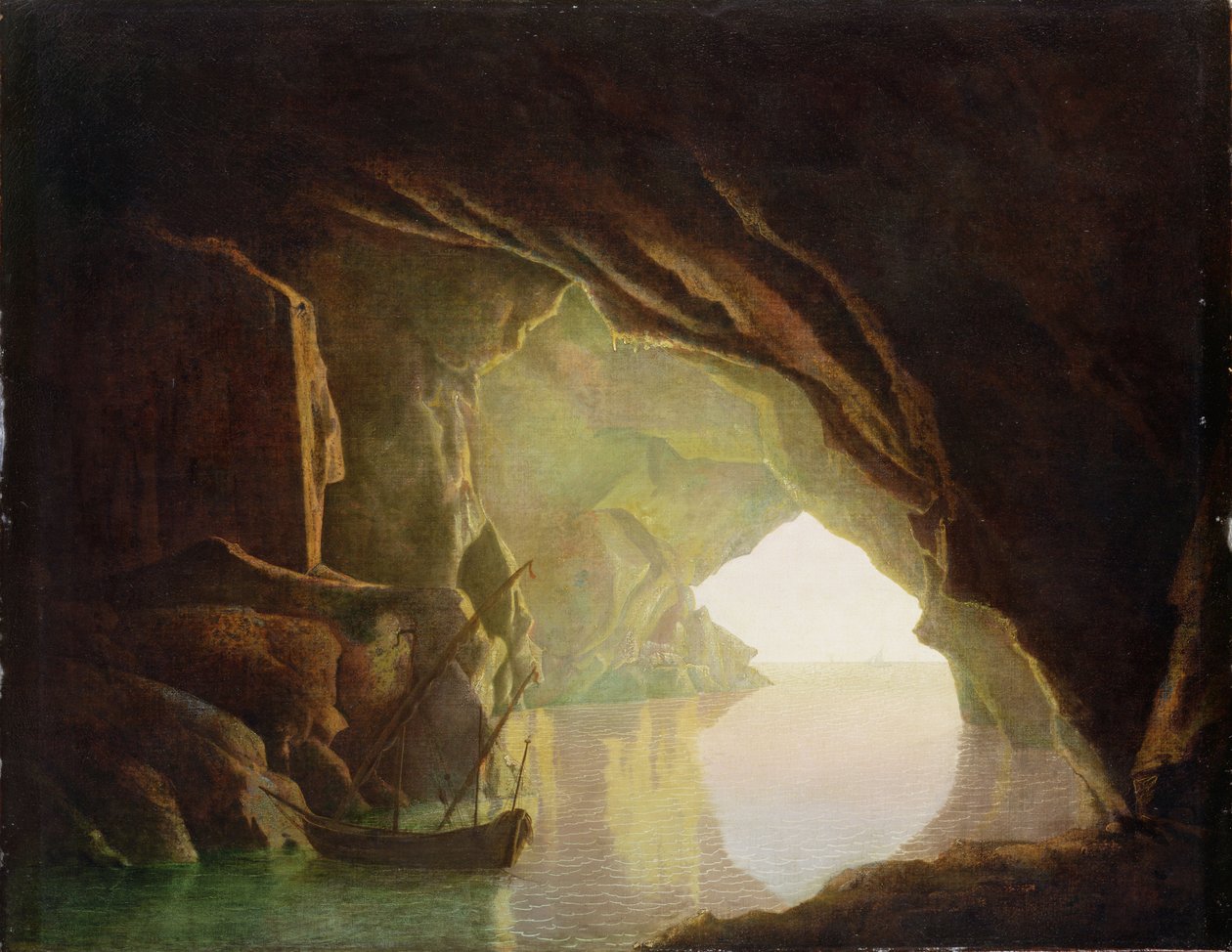 Una grotta nel Golfo di Salerno, tramonto, c.1780-1 da Joseph Wright of Derby