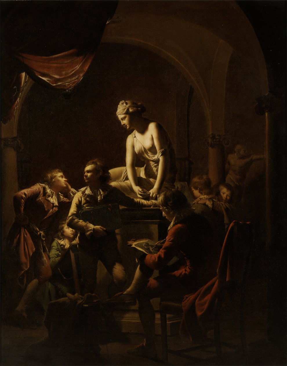 Accademia alla luce della lampada da Joseph Wright of Derby