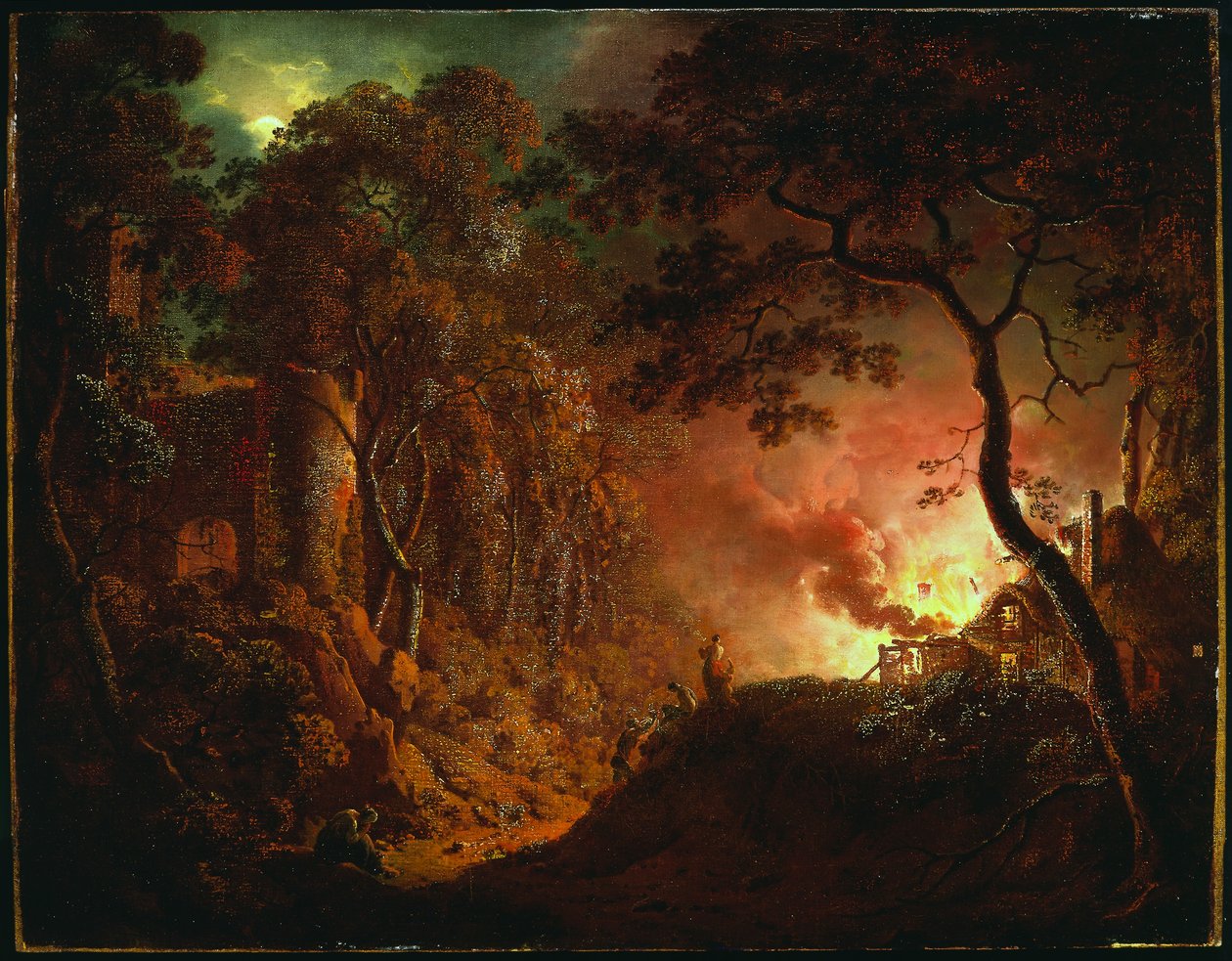 Cottage in fiamme, c.1786-87 da Joseph Wright of Derby