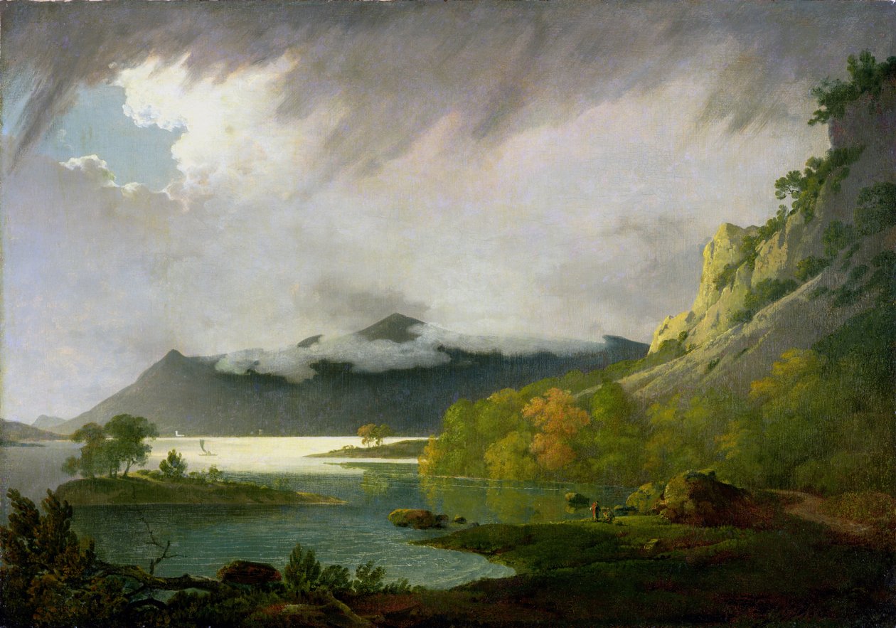 Derwent Water con Skiddaw in Lontananza, c.1795-6 da Joseph Wright of Derby