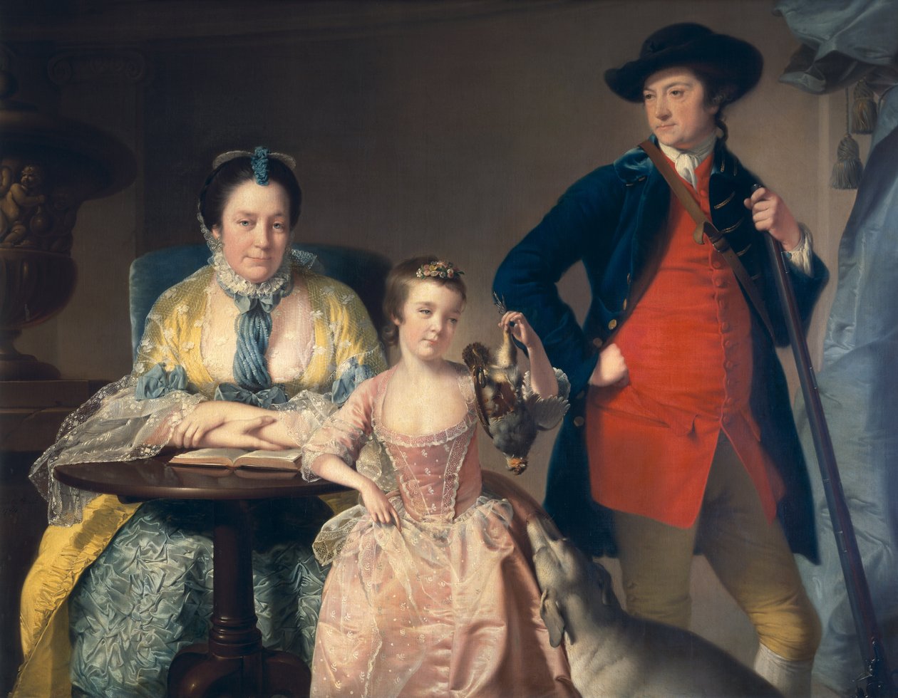 James e Mary Shuttleworth con una delle loro figlie, 1764 da Joseph Wright of Derby