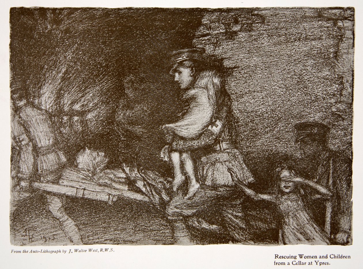Salvataggio di donne e bambini da una cantina a Ypres, da 
