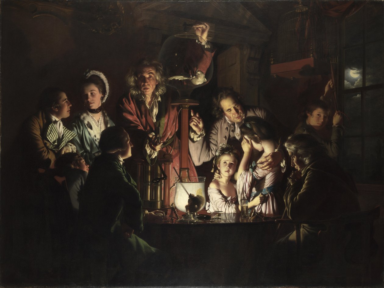 Un esperimento su un uccello in una pompa ad aria da Joseph Wright of Derby