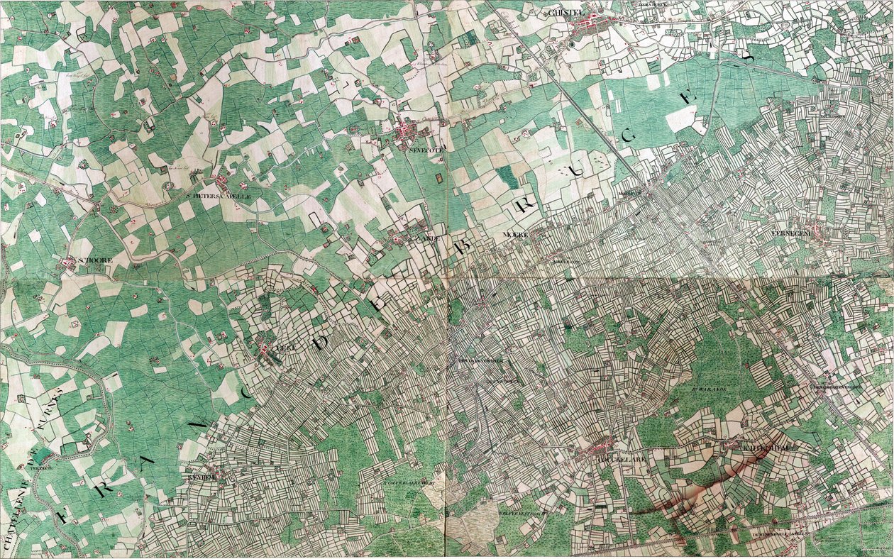 Mappa di Ghistel - Gistel da Joseph de Ferraris