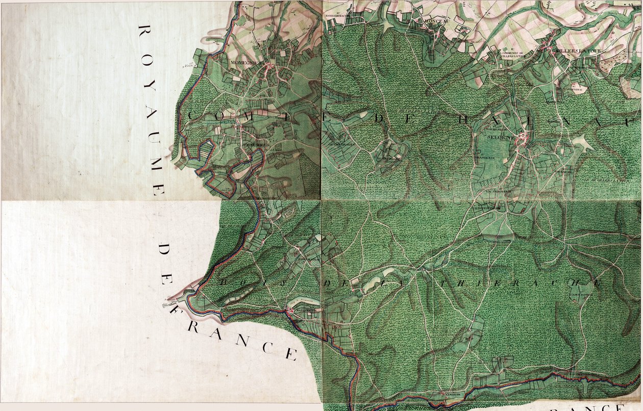 Mappa di Seloigne - Seloignes, Belgio da Joseph de Ferraris