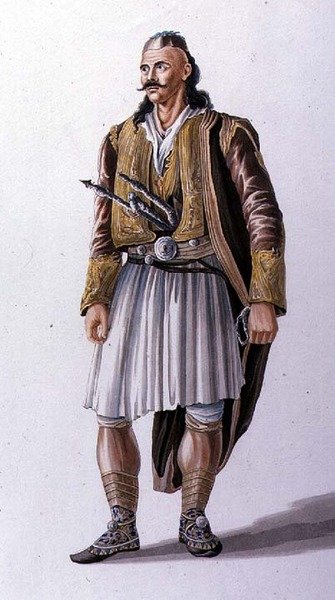 Capitano degli albanesi sulioti, illustrazione dal Canto II di 