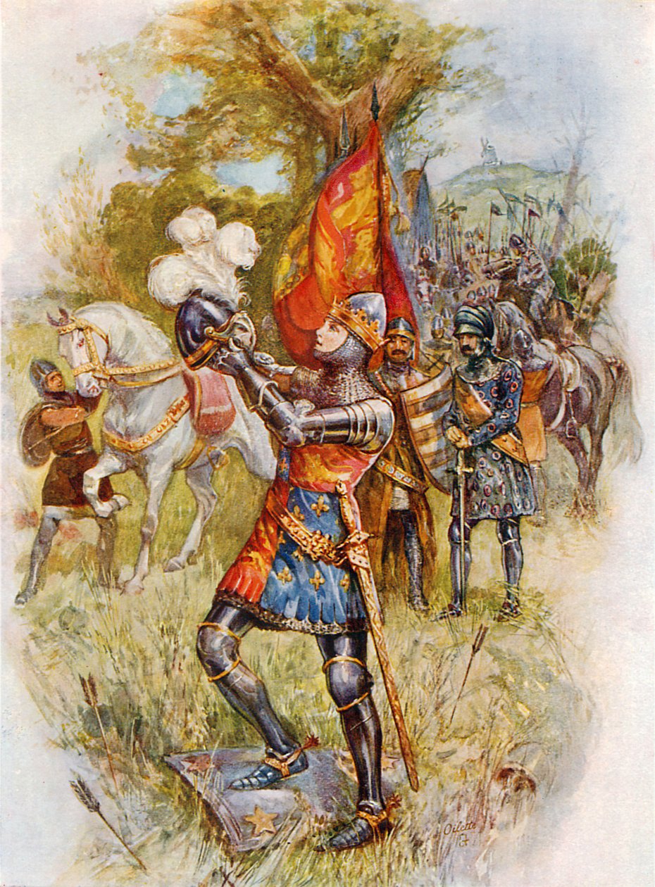 Edward, der Schwarze Prinz, in der Schlacht von Crecy von Joseph (after) Finnemore