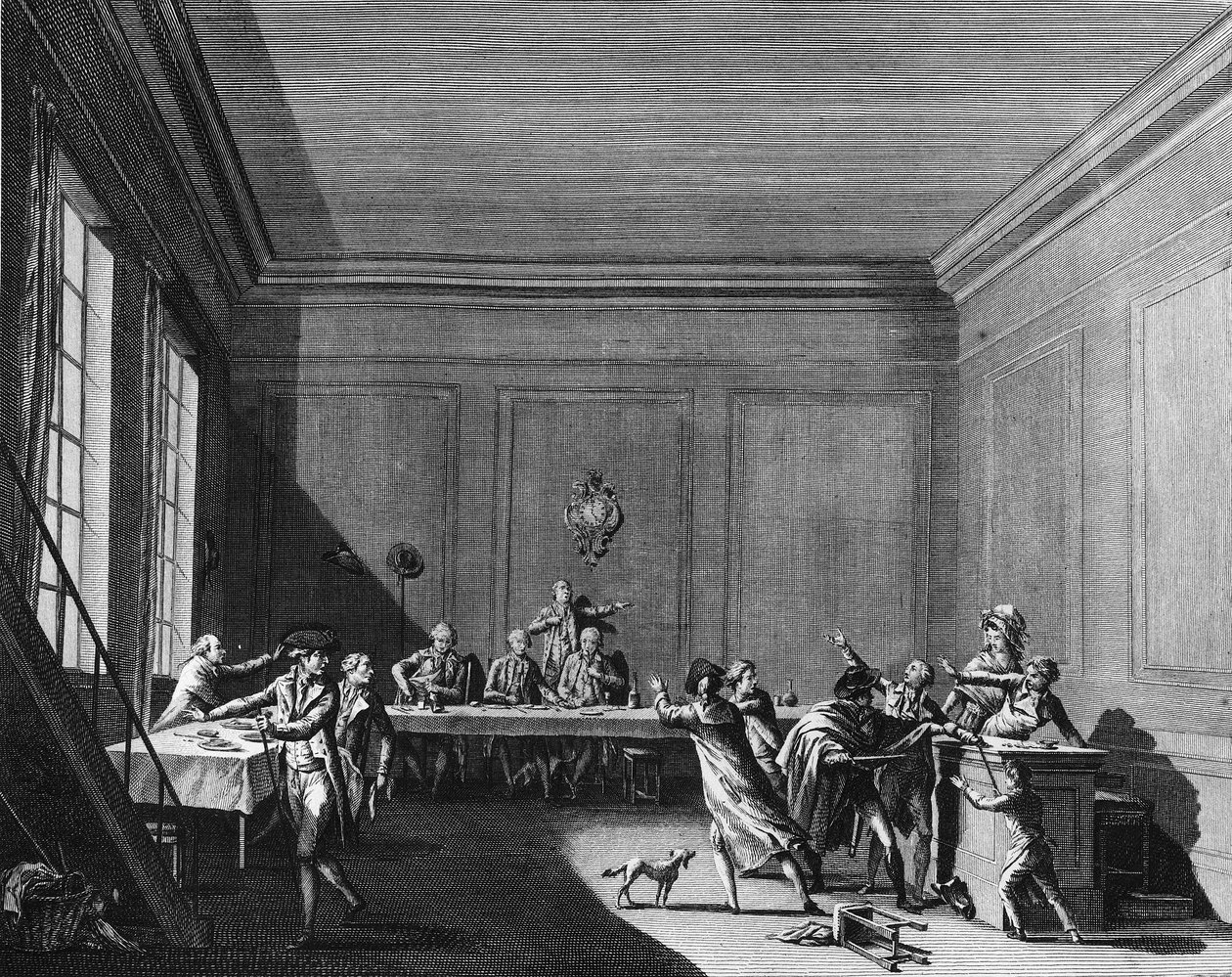 Assassinio del deputato Louis Michel Lepeletier, Marchese di Saint-Fargeau da Joseph (after) Swebach Desfontaines