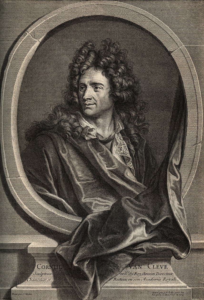 Ritratto di Corneille Van Cleve, scultore francese (1645-1732) incisione di Poilly dopo il dipinto di Joseph Vivien da Joseph (after) Vivien
