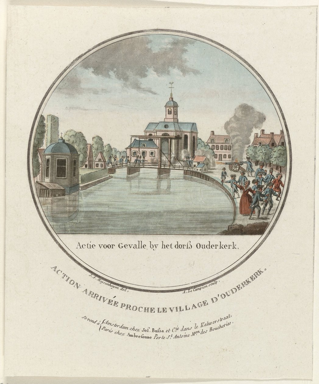 Attacco a Ouderkerk aan de Amstel, 1787 Azione presso il villaggio di Ouderkerk Attacchi prussiani ad Amsterdam nel 1787 da Joseph Alexandre Le Campion